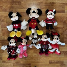 Vtg Lot Of Disney Mickey Mouse Plush Toys AND Minnie Mouse Plush Toys 8 Total