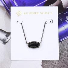 Clearance!! Kendra Scott Elisa Granite Necklace Gunmetal Tone