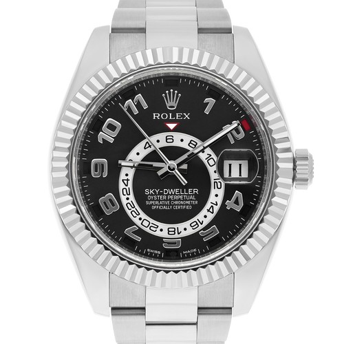 Rolex Sky Dweller 326939 18k White Gold Black Arabic Dial 42mm...