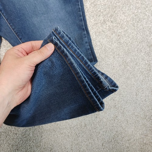 Pantalones de mezclilla Time and Tru para mujer 16 Petite azul pierna recta desgastados Repreve - Imagen 3 de 10
