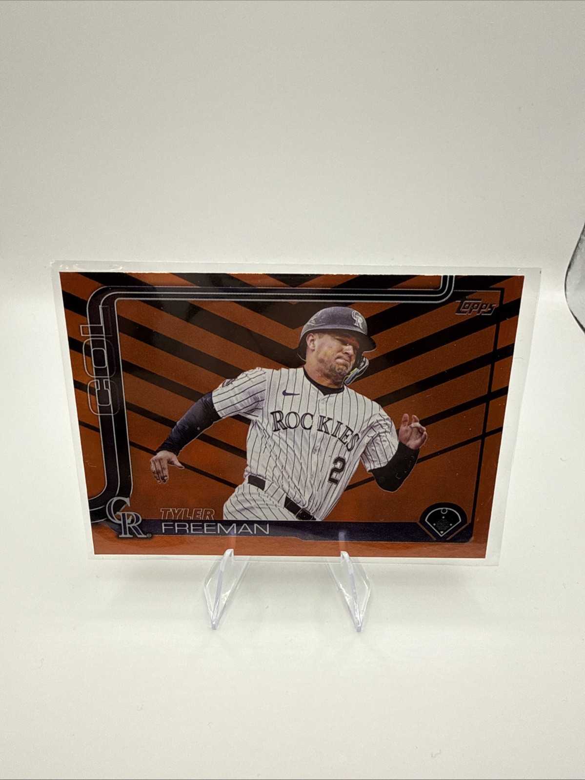 Topps 2025 Update Series Orange & Black Serial Tyler Freeman #US303 Rockies