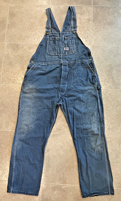 Big Smith Overalls Carpenter Bib Men's 44x30 Denim Farmer Workwear Farm Ranch
