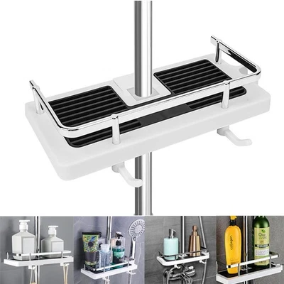 Bathroom Shelf Shower Pole Caddy Rack Storage Organiser Tray Holder Accessories-