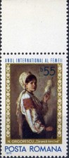 Romania 1975 INTERNATIONAL WOMEN'S DAY, painting N.Grigorescu "Women spinning" C