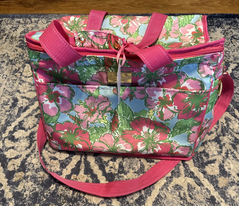 Lilly Pulitzer Big Flirt Insulated Hibiscus Cooler Bag Shoulder Strap NWT