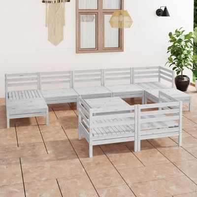Garten Lounge Set Gartenmöbel Sofa Sitzgruppe 10-tlg. Massivholz Kiefer vidaXL