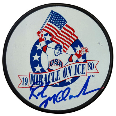 Rob McClanahan Autographed Miracle On Ice Puck Beckett Signed