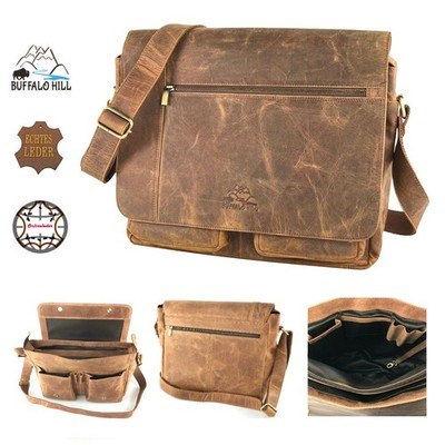 Aktentasche Organizer Büffel Leder Messenger Tasche Notebook Laptop Cross Bag