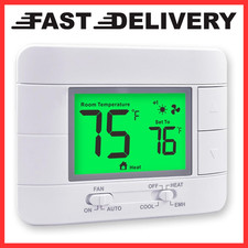Non-Programmable Heat Pump Thermostat for House 2 Heat/1 Cool, with Temperature