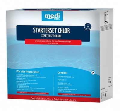 Medipool 600747MP Starterset Chlor Chlor PLUS, Langzeit-MiniChlorTabs, Algenschu