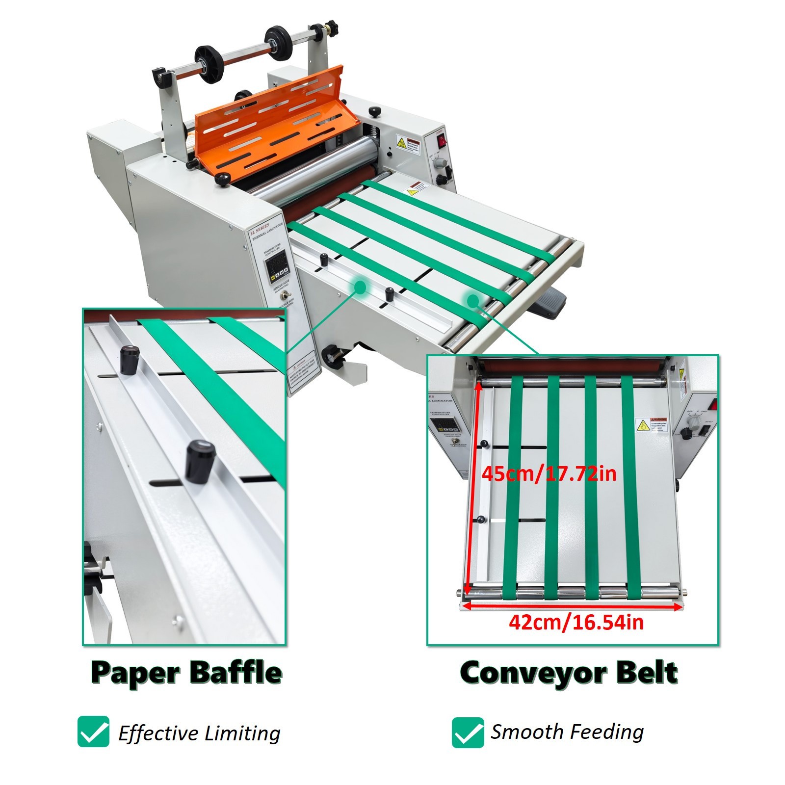 13'' Electric Steel Roller Thermal Laminator Single&Double Sided Laminating 110V