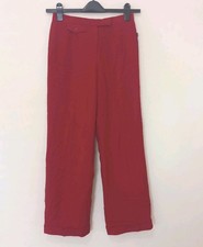 New Vtg LAUREN RALPH LAUREN Made USA Wool Wide Leg High Rise Red Casual Pant 6P