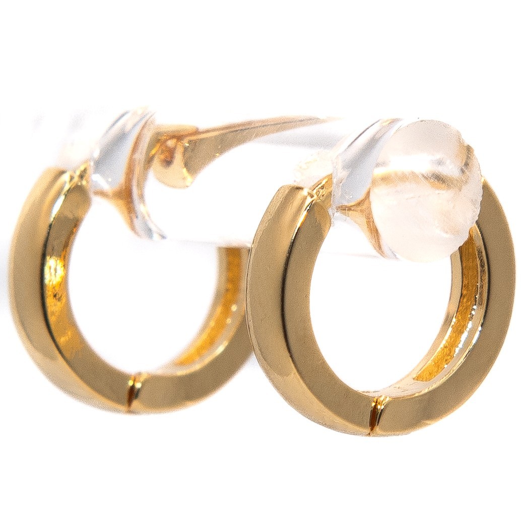 Small 18K Gold Plated Hoop Earrings for Women Girls Hypoallergenic Lightweight