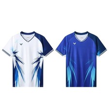 Summer Men's Table Tennis Badminton T-shirt Sports Short Sleeve Tee Top 25-09203