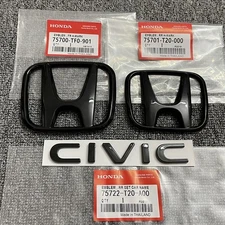 3x Front Grille Trunk H Emblem For Honda Civic 2022-2025 SI Sport EX LX DX Sedan