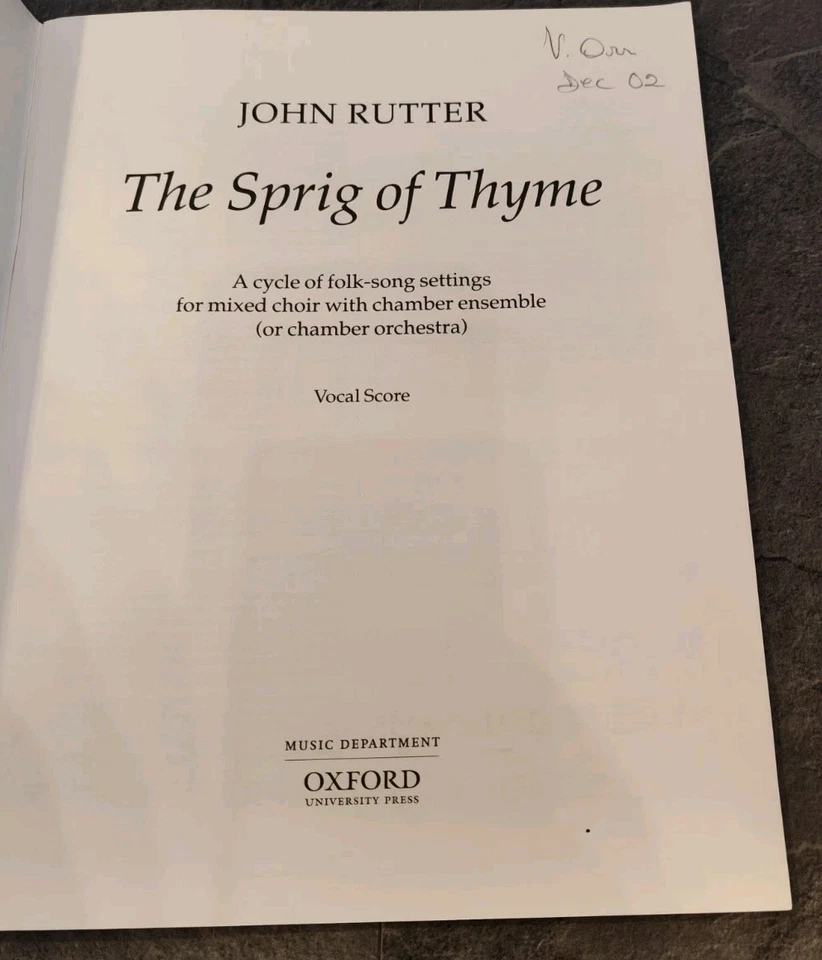 The Sprig of Thyme John Rutter Vocal Score Oxford University Press  - Image 2 of 4