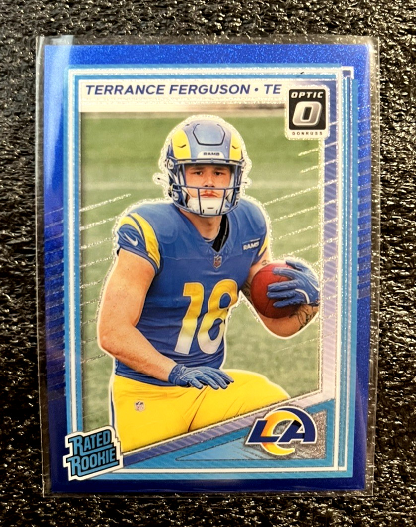 Terrance Ferguson 2025 Donruss Optic #244 Blue Glitter Rated Rookie Rams