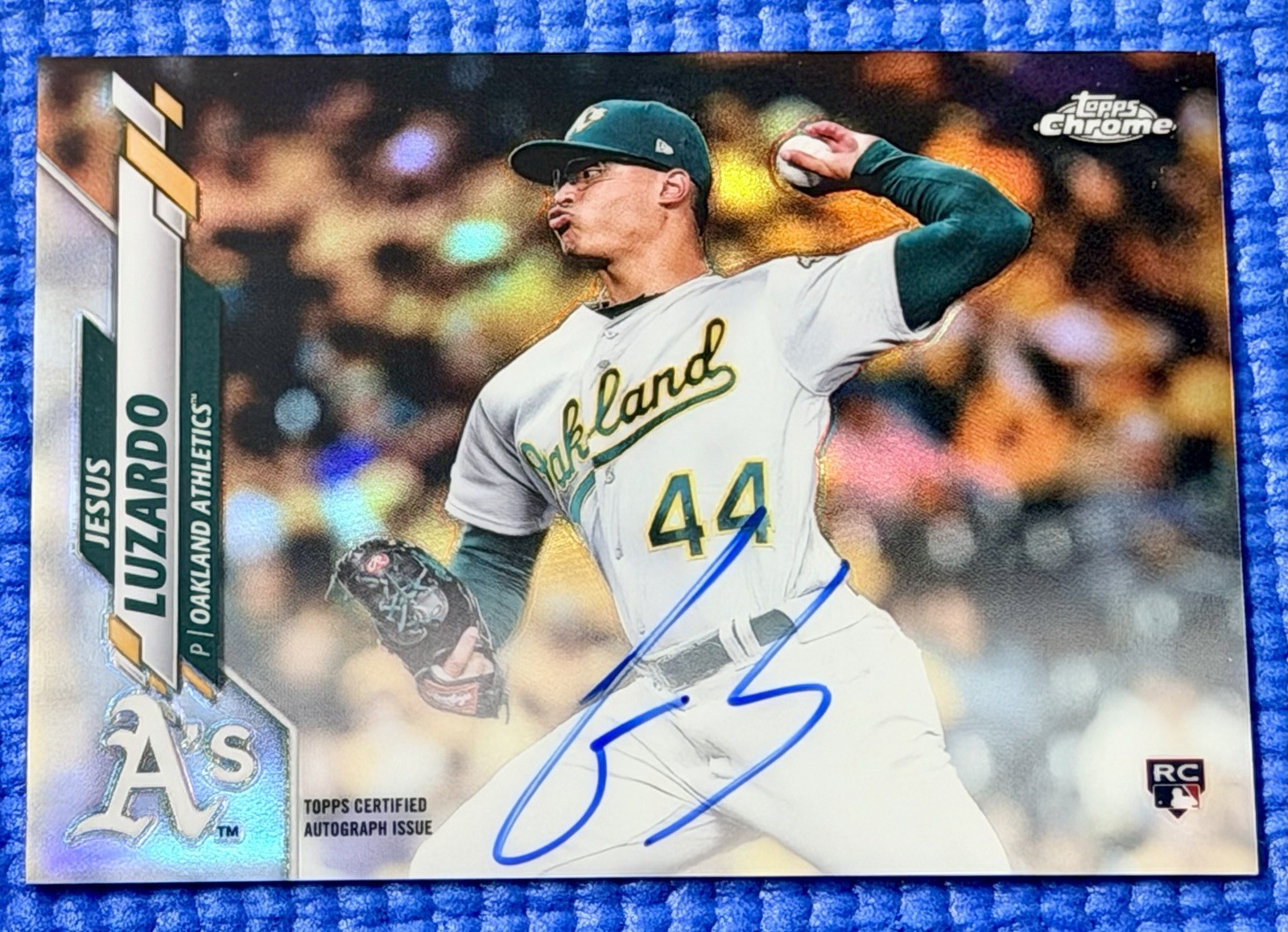 2020 Topps Chrome Jesus Luzardo #RA-JL Rookie Auto Refractor /499 (RC)