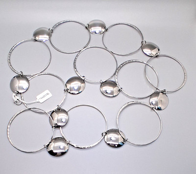 RLM Studio 36'' BELT - Stainless Steel Hammered  2.5'' Links & Solid  1'' DISKS