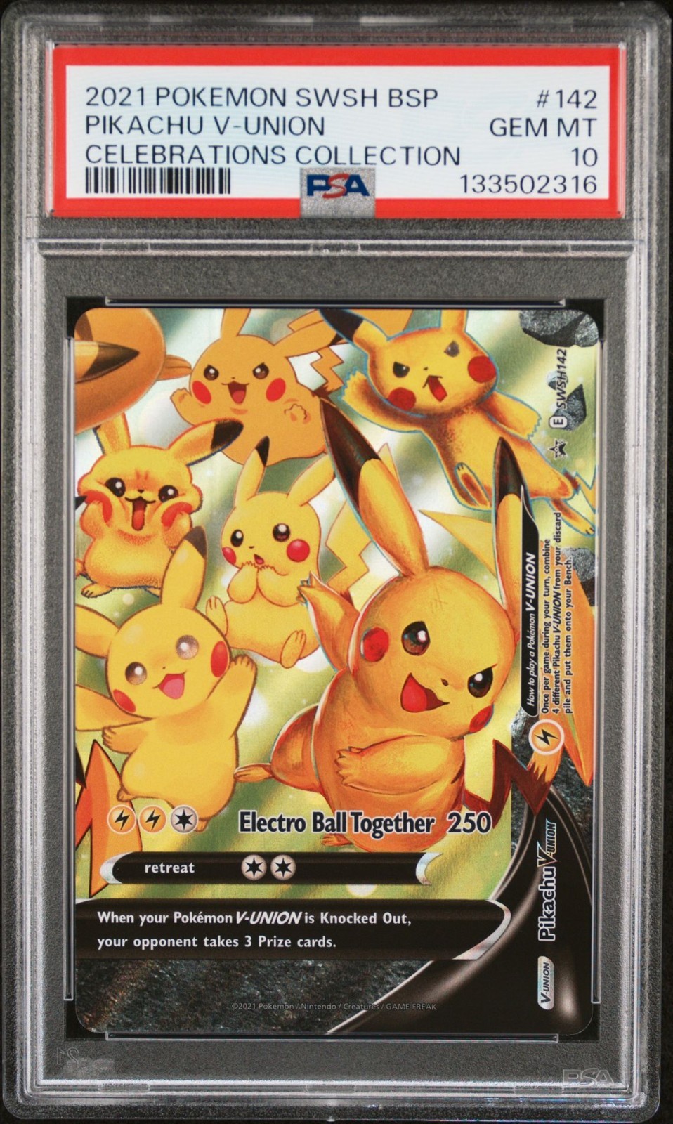 2021 POKEMON SWSH BLACK STAR PROMO #142 PIKACHU V-UNION PSA 10 view 17