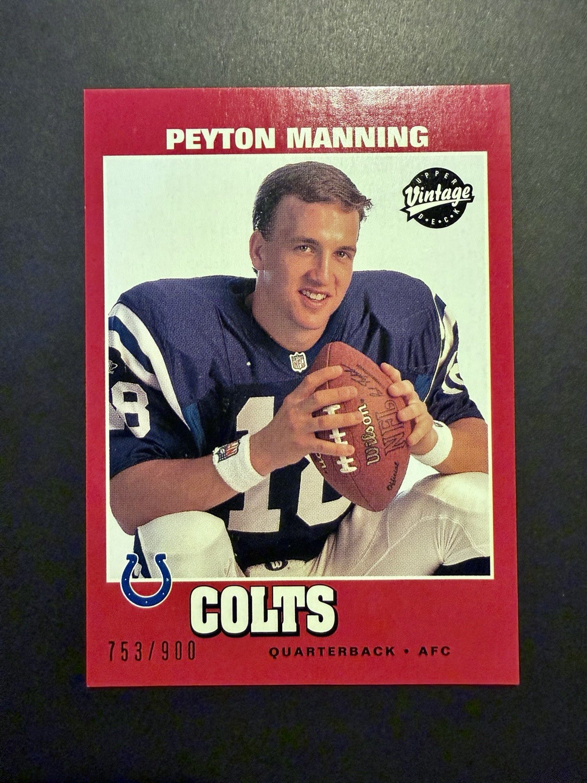 2001 Upper Deck Vintage Peyton Manning #70 Indianapolis Colts /900 HOF