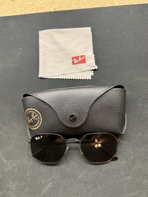 Ray-Ban Hexagonal Flat Lenses Polarized Sunglasses - Large, Black RB3548N
