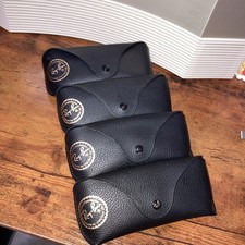 Lot of 4 Black Ray Ban Sunglasses Eyeglasses Empty Cases Snap Gold Logo