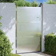 Image of Garden Gate with Lock Silver 100 x 125 cm Stainless Steel vidaXL