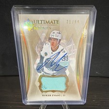 Upper Deck 2023-24 Ultimate Ryker Evans Kraken Rookies Patch Auto #114 /99