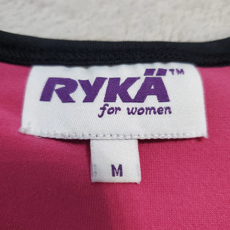 Ryka Active Top Women M Pink Black Short Sleeve Crew Neck Stretch Running - Image 3 of 4