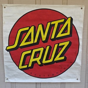 Vintage 1980s Santa Cruz Skateboards Competition Banner Sign 36" x 36"
