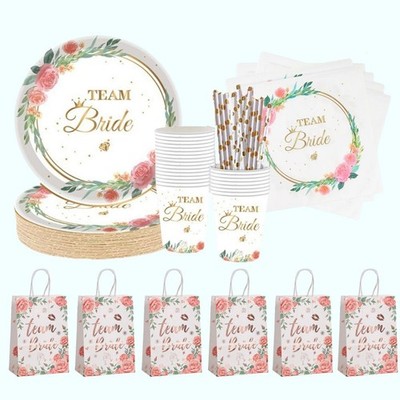 Bride To Be Party Deko Team Braut Geschirrset Teller Serviette Geschenktüten