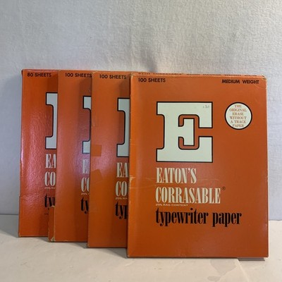 Eaton CORRASABLE TYPEWRITER PAPER 80 Box Onion Skin Med Weight 25% Rag Content