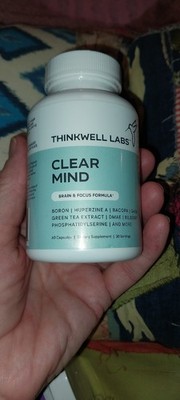 Thinkwell Labs Clear Mind - Brain & Focus Formula 60 Capsules Boron GABA DMAE