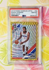 2019-20 Panini Donruss Optic Kawhi Leonard Gold Wave PSA 10 Los Angeles Clippers