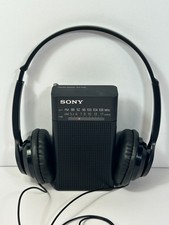 SONY ICF-P26 BC Portable Pocket FM/AM Radio Built in Speaker  Headphones-Tested