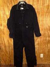 Vtg Walls Blizzard Pruf Coveralls Quilted Insulated Corduroy Collar Size XL, Blk