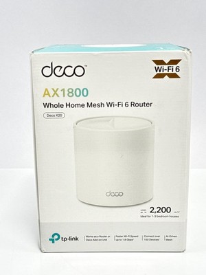 TP-Link Deco X20 WiFi 6 Mesh System Up to 2200 Sq Ft AX1800 Single Coverage