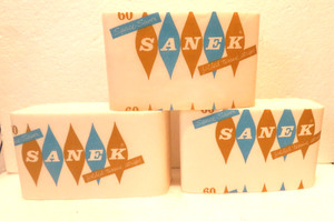Vintage 1963 Original Barber Shop Chair Sanek Neck Strips Neenah Wisc.