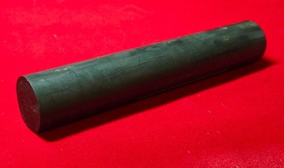 PEEK Plastic Rod Carbon-Filled 1.27'' OD x 7.20'' Long, Black, USA Made - 7.6 Oz.