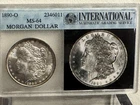 1890 O Morgan Silver Dollar 64 INS Graded Vintage Holder Rainbow Toning Rare