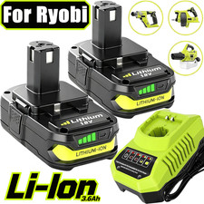 2PACK 2.0Ah For RYOBI 18V Battery  Charger One Plus High Capacity P109 Lithium