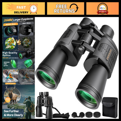 High-Powered 20x52 Binoculars - HD Low Light Vision for Bird Watching, Hunting &