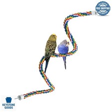 41-Inch Colorful Bird Rope Perch for Small Birds  Parrots