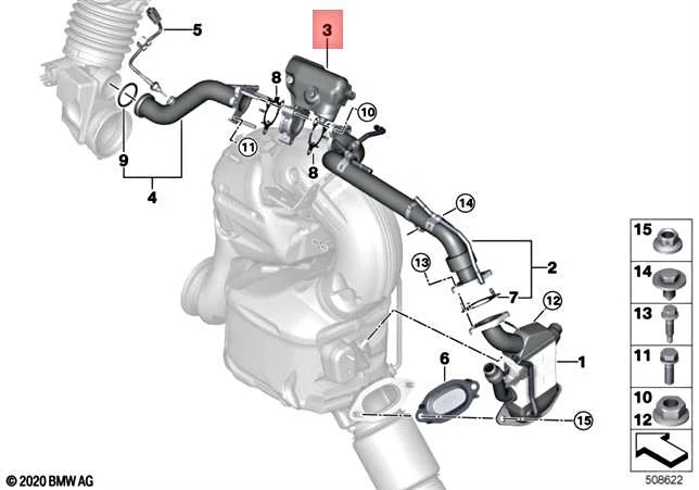 Genuine BMW M3 X3 M X4 X5 X6 Exhaust-Gas Recirc.Valve Low Pressure  