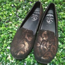 Dansko Snakeskin Print Olivia Slip On Metallic Animal Print Women Sz 38 US 7.5/8