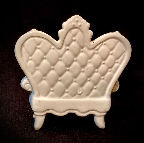 Bradley Originals Pampurred Porcelain Kitten Sitting on Blue Sofa Orimco Pottery - Picture 4 of 5