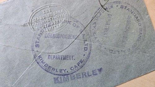 1937 South Africa to USA cover 1d posted Kimberley to Ft. Madison, Iowa - Picture 6 of 6