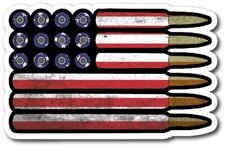 American Flag Bullet Ammo Vinyl Decal Bumper Sticker Car Window US Truck Yeti 3M