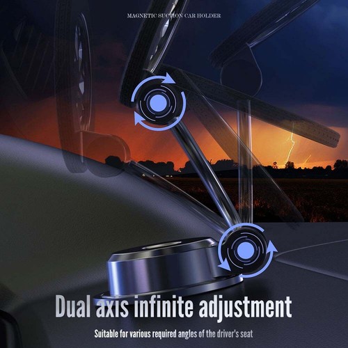 360° Rotation Magnetic Car Phone Mount Foldable Car Mount Stand Universal Holder - Picture 7 of 13